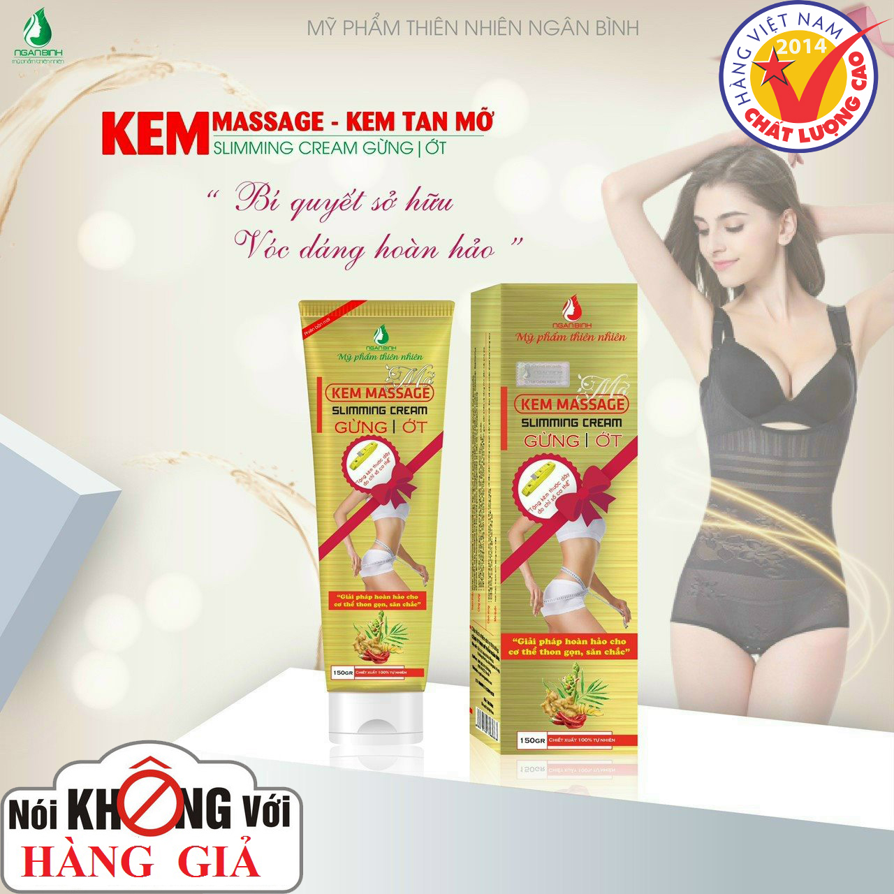 [HCM]Kem tan mỡ bụng gừng ớt Ngân Bình 150g Hàng Chính hãng 100% có kiểm định GIẢM EO CẤP TỐC Eo thon dáng đẹp diện đồ tự tin