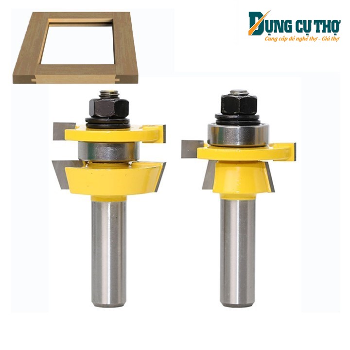 Bộ 2 mũi ghép mộng tủ bếp mộng vát - Mũi soi gỗ - Dụng cụ thợ