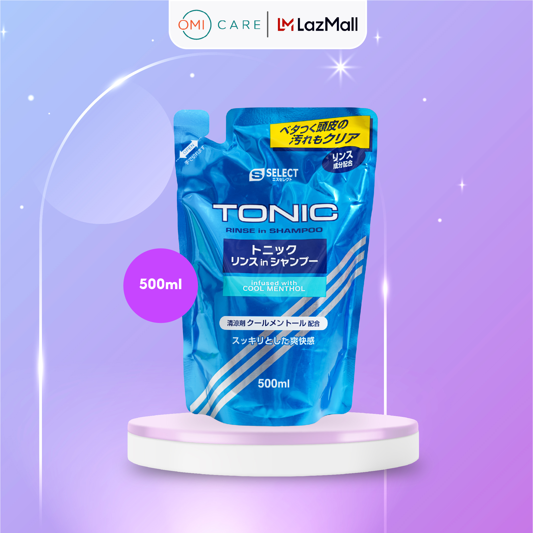 Dầu Gội Xả Bạc Hà Mát Lạnh Dành Cho Nam S Select Nhật Bản (Gói Refill 500ml)