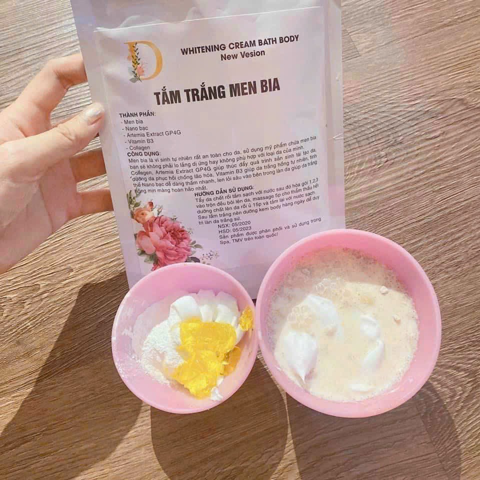Tắm trắng men bia siêu trắng bật 3-5 tone ngay lần đầu tiên