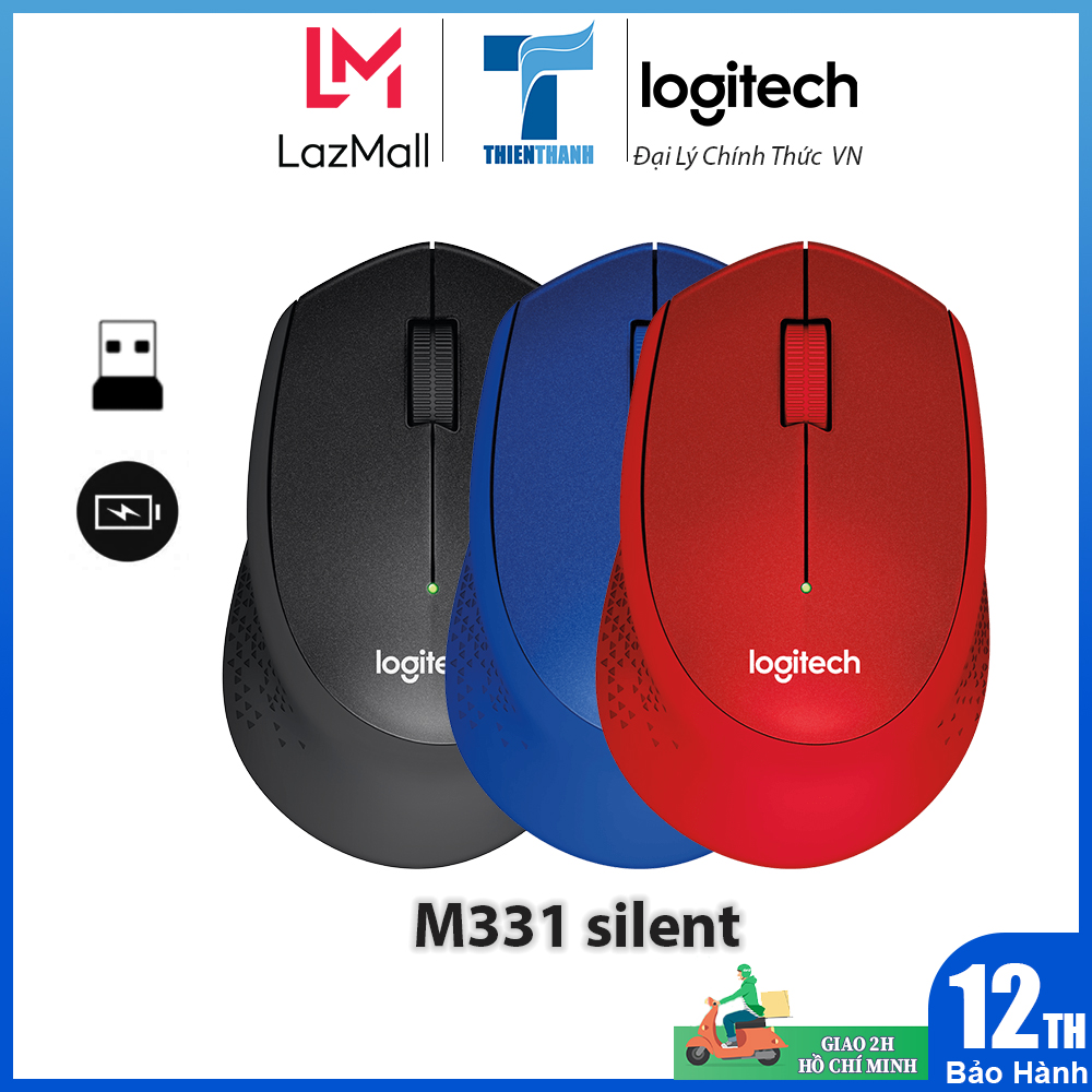 Chuột văn phòng không dây Logitech M331 silent plus - Chính hãng phân phối