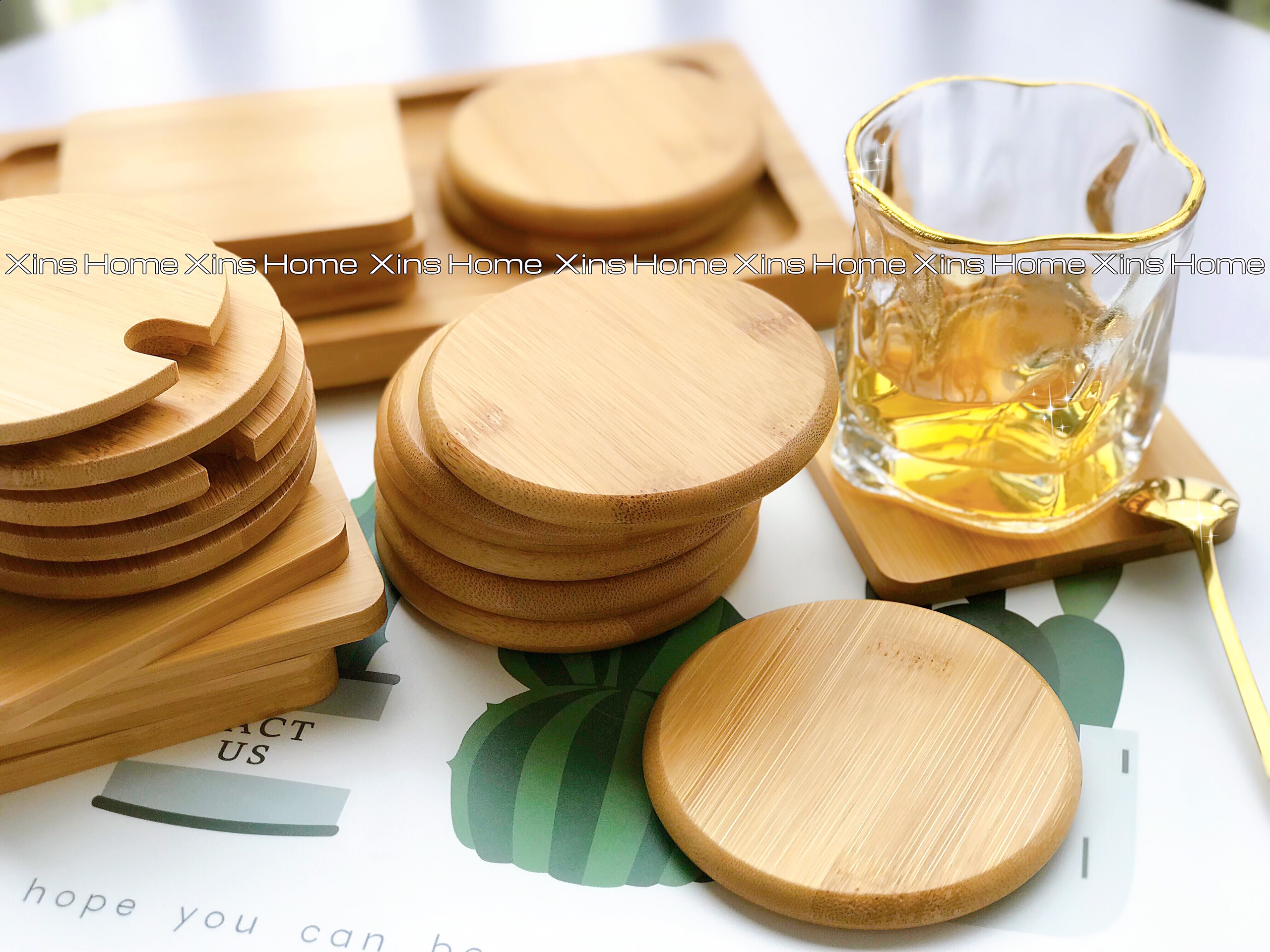 Nắp Đế Lót cốc ly bằng gỗ tre style Nhật