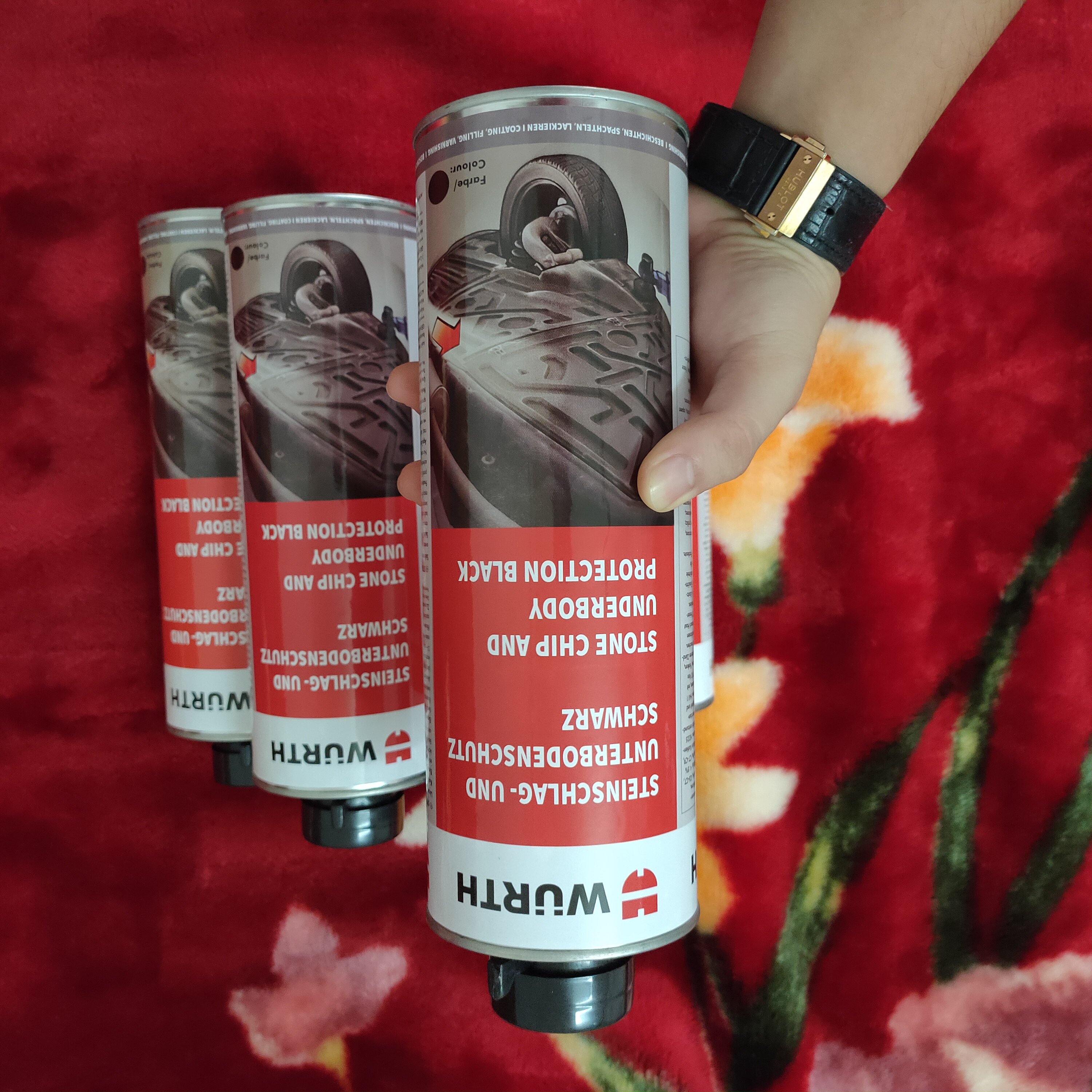 3 Chai Sơn phủ gầm - Sơn chống gỉ sét gầm xe ô tô - Sơn chống ồn WURTH 1000 ml - Công Nghệ ĐỨC - MILOZA Nhập Khẩu