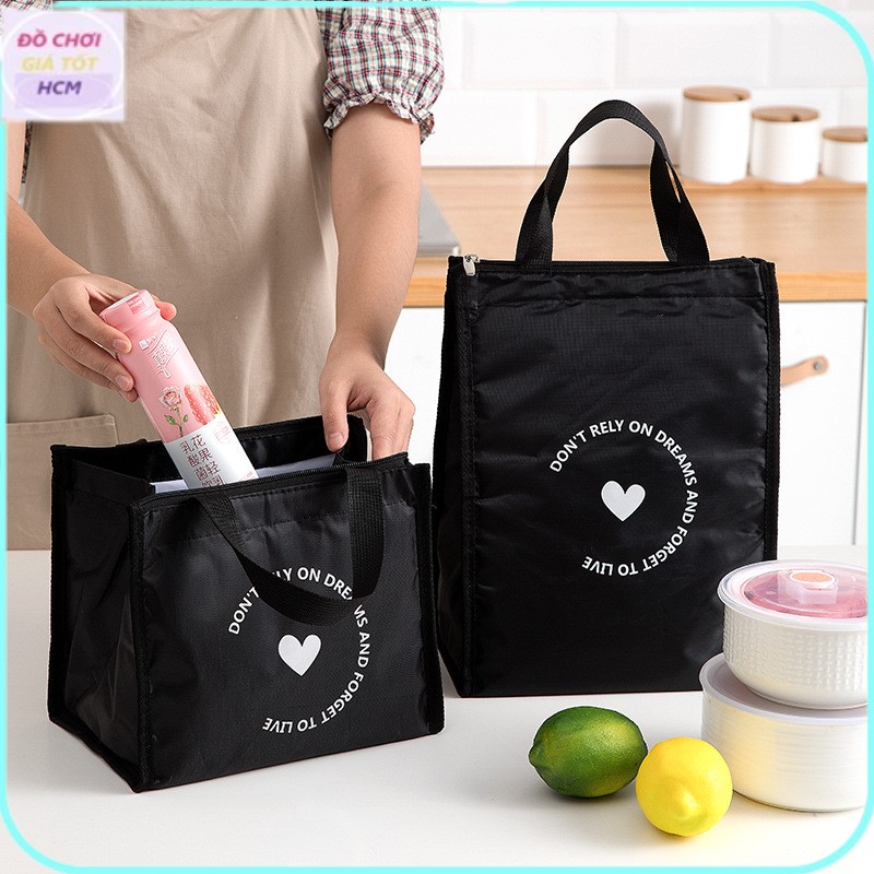 Túi giữ nhiệt đựng cơm cao 33x25x16cm - có quai xách - túi mang cơm tiện lợi - túi đựng cơm giữ nhiệt văn phòng