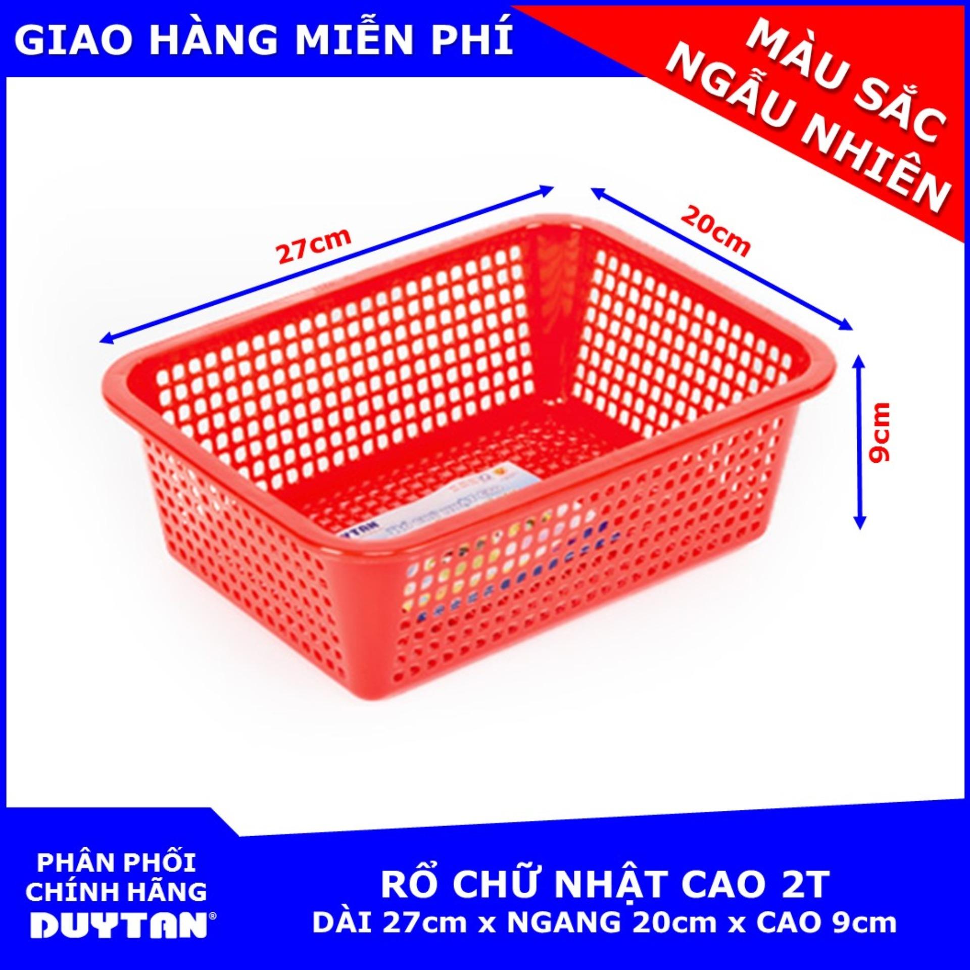Bộ 5 Rổ nhựa chữ nhật cao Duy Tân 2T ( Màu sắc ngẫu nhiên )
