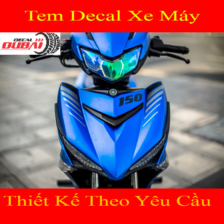 Tem trùm Dán Xe Exciter Xanh Sọc Thể Thao