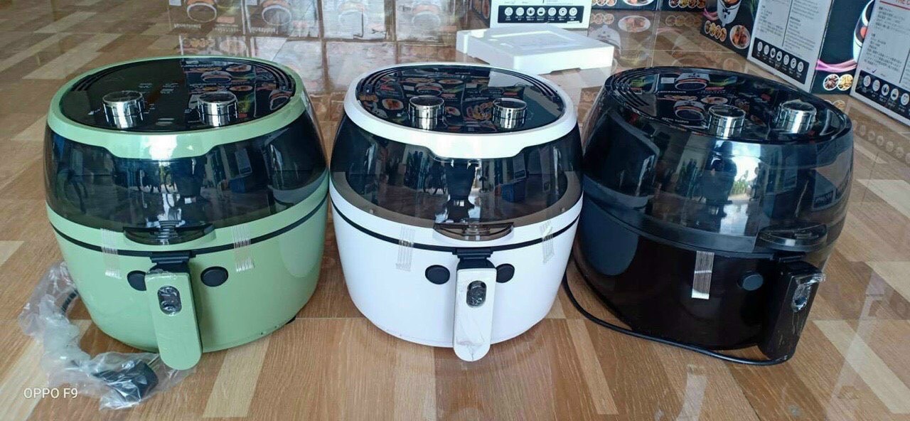 Nồi chiên không dầu Nine Shield 8 Lít, Loại Điện Cơ, Tự đảo, 1500W. Mẫu Mới Nhất 2020 siêu đẹp
