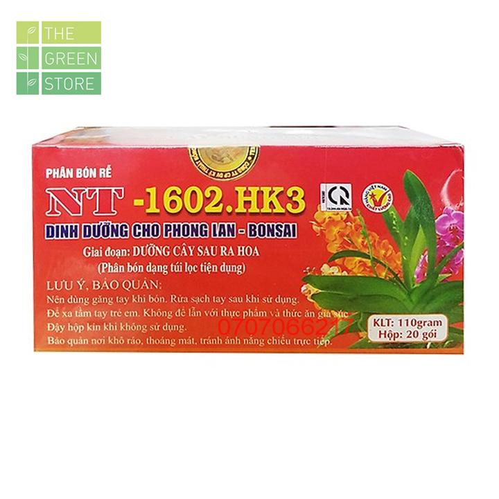 Phân bón tan chậm cho lan dạng túi lọc NT-1602.HK3 (giai đoạn dưỡng cây sau ra hoa)