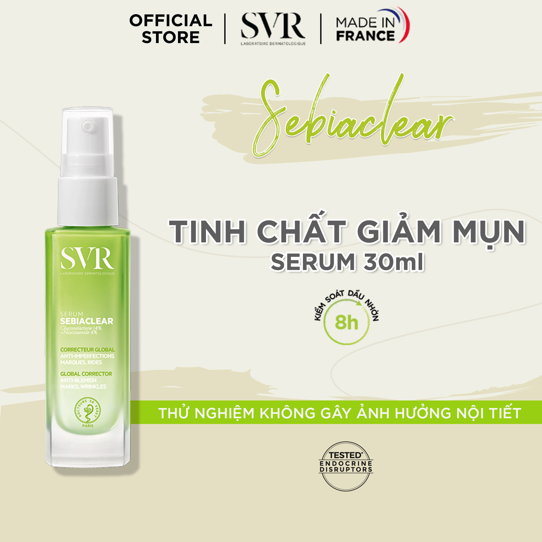 Sản phẩm chăm sóc da, hỗ trợ giảm mụn mờ thâm SVR SEBIACLEAR SERUM 30ml