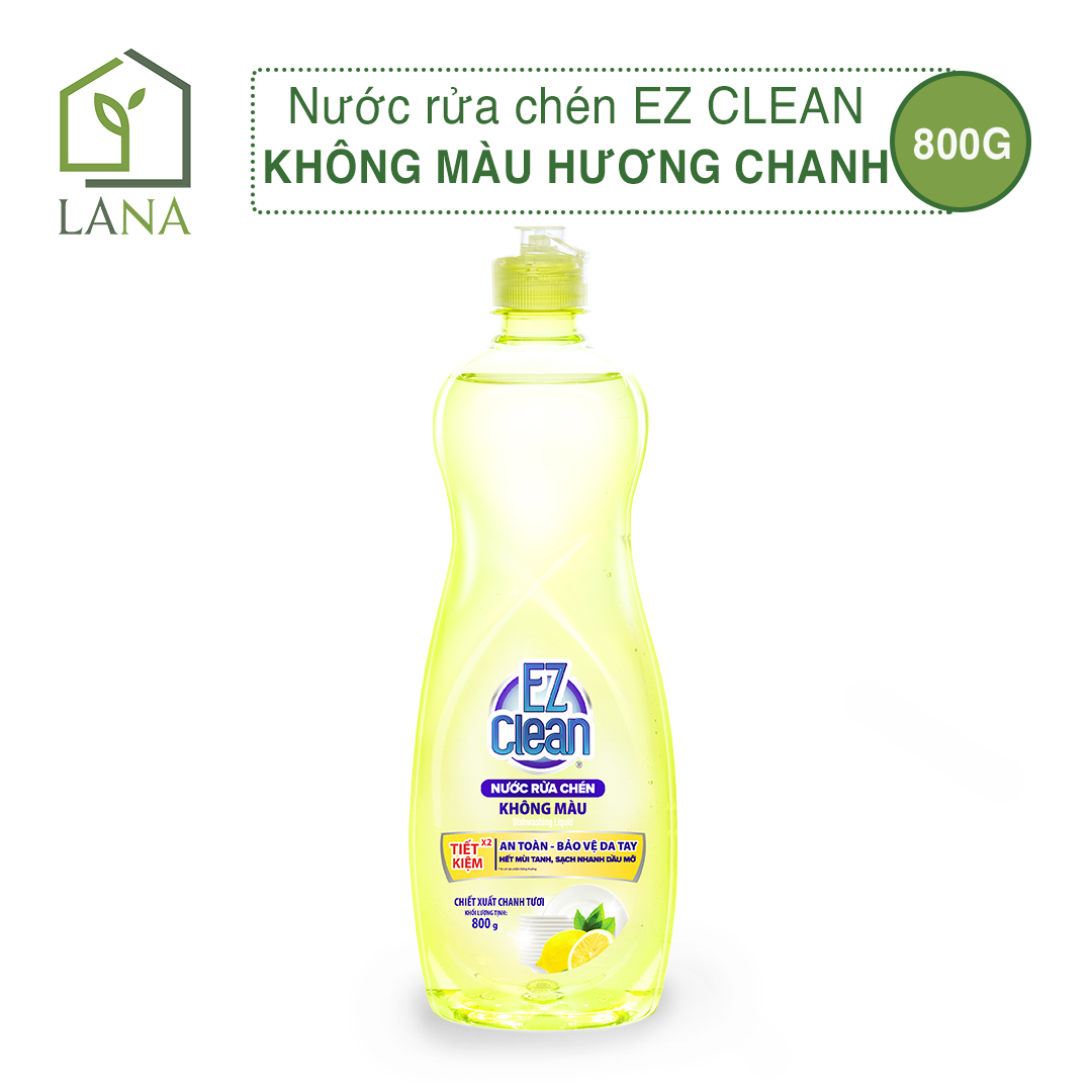 Nước rửa chén ez clean không màu hương chanh 800g