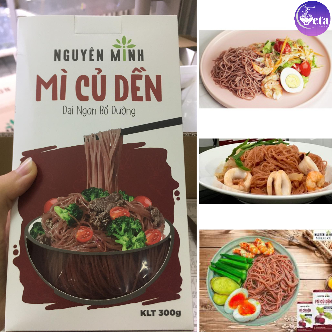 Bún củ dền Nguyên Minh 300gr/Hộp - eatclean, giảm cân, bún rau củ cho bé ăn dặm - hcm, đồng nai