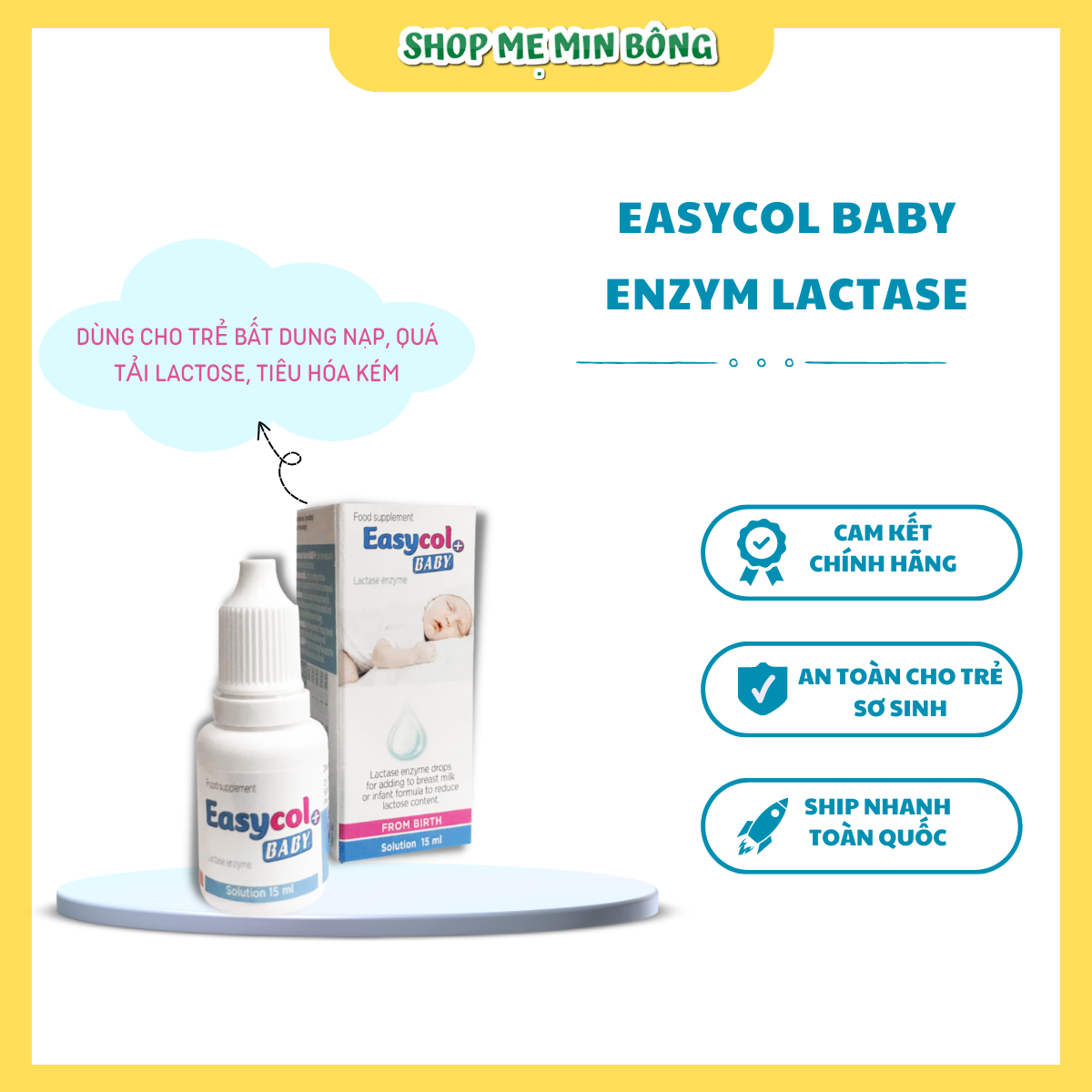 Easycol Baby Enzym Lactase Dùng Cho Trẻ Bất Dung Nạp Đường Lactose Rối Loạn Tiêu Hóa Giảm Đi Ngoài Đầy Bụng