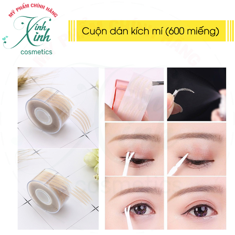 Cuộn dán kích mí 600 miếng vân lưới - Miếng kích mí nhẹ nhàng, mắt 2 mí thật đơn giản.