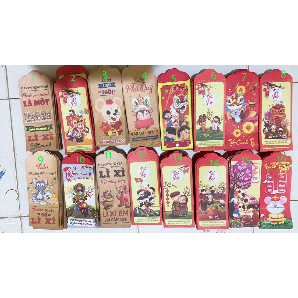 Combo 100 bao lì xì tết 2021 loại đẹp