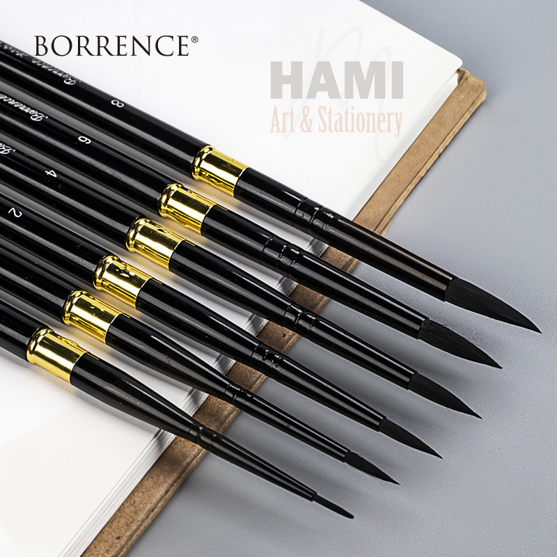 Cọ Vẽ Lông Sóc Round Borrence gấp gọn tiện lợi mang đi