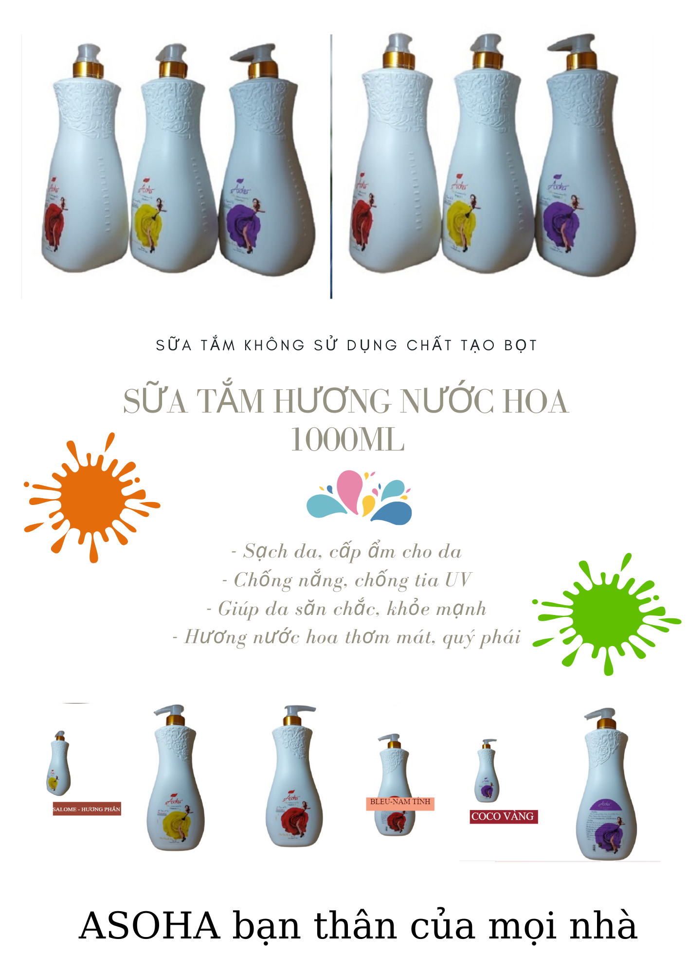 [HCM]Sữa Tắm Hương Nước Hoa 1000ml