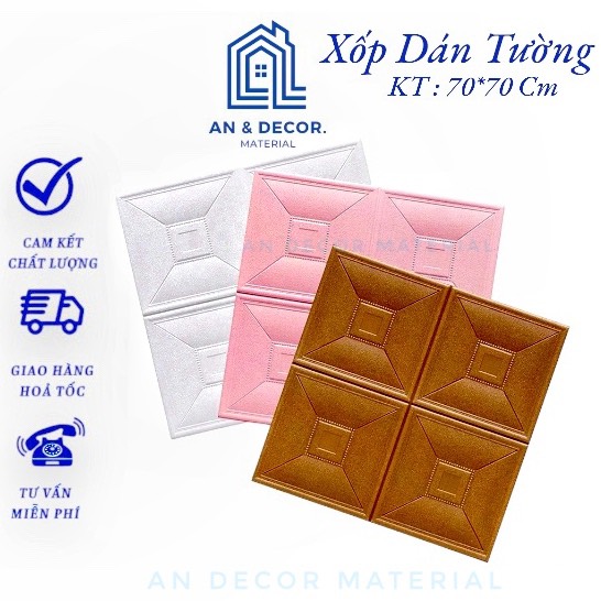Tấm Xốp Dán Tường Giả Da 3D Cao Cấp Cách Nhiệt Cách Âm Siêu Bền Giá Rẻ