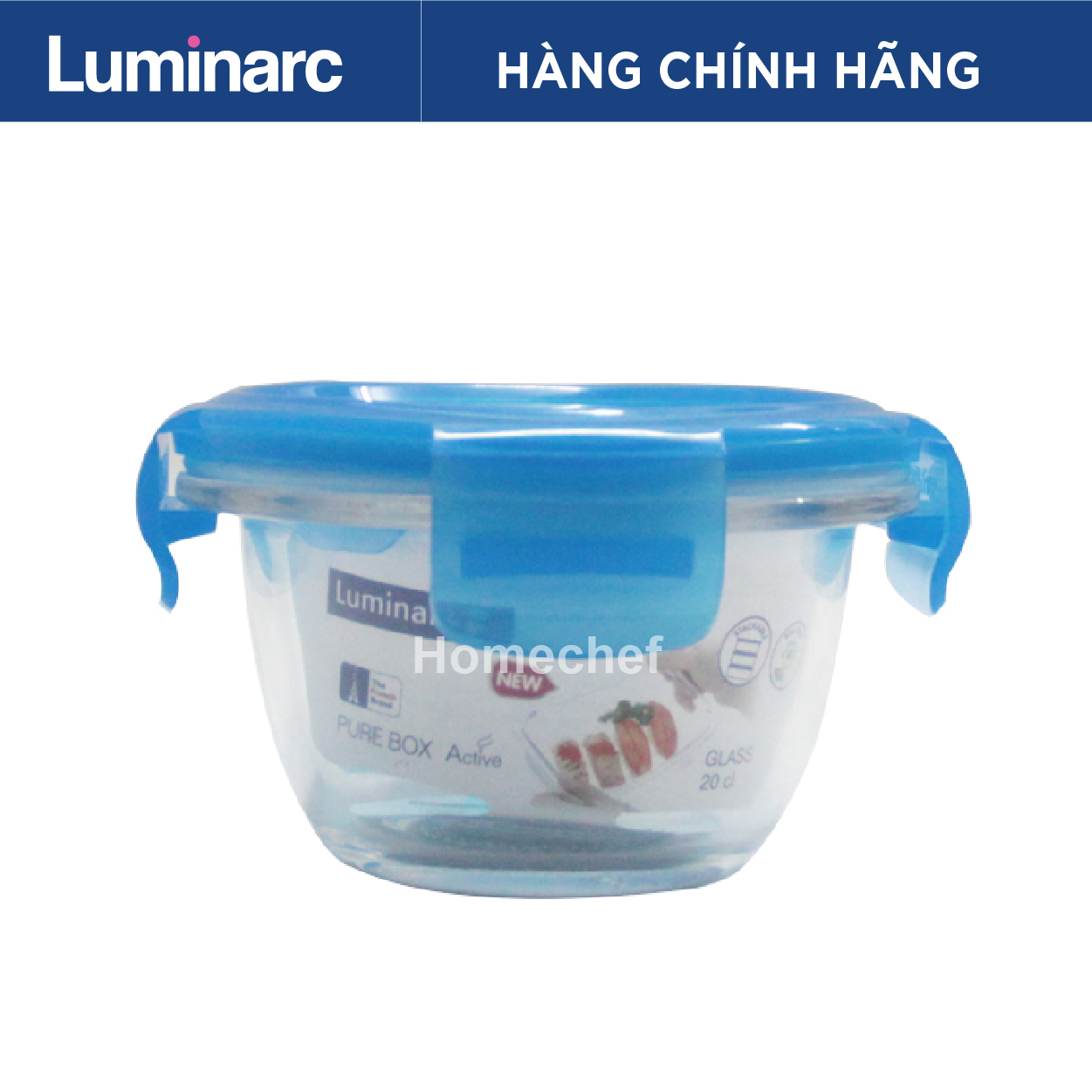 Hộp thủy tinh Luminarc tròn Pure Box 200ml - L0488 làm bằng thủy tinh an toàn sức khỏe, dùng được lò vi sóng và máy rửa bát, hàng chuẩn chính hãng