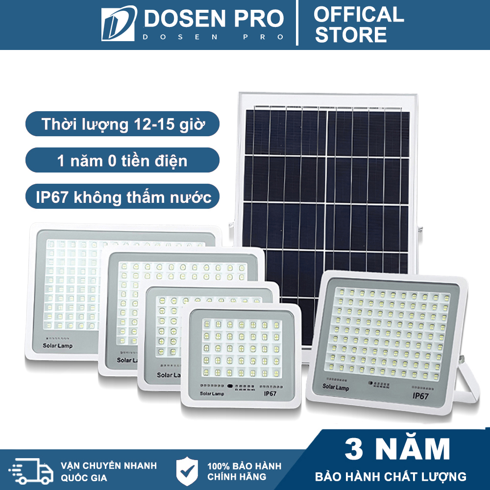 Đèn Năng Lượng Mặt Trời Siêu Sáng Loại Pha Thế Hệ 100W 300W 600W 1000W IP67 Chống nước ngoài trời Điều khiển từ xa