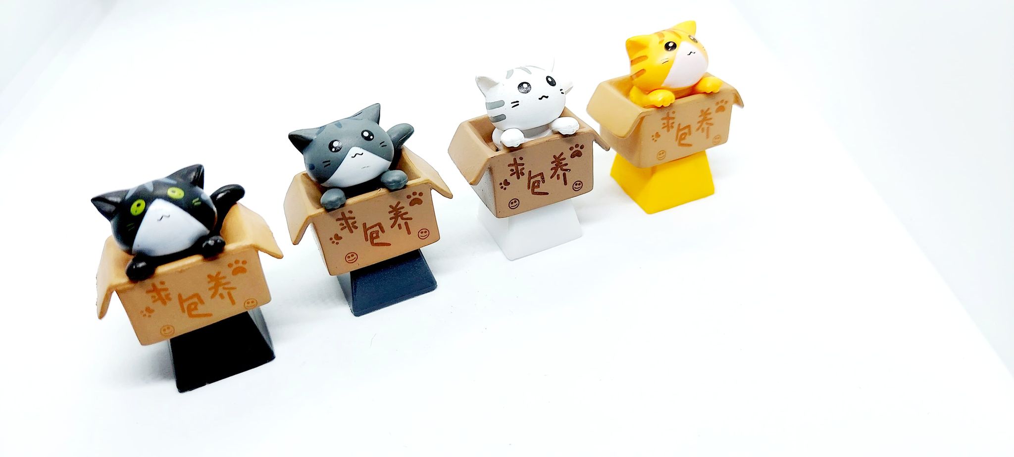 Keycap Cat in box trang trí bàn phím cơ gaming.