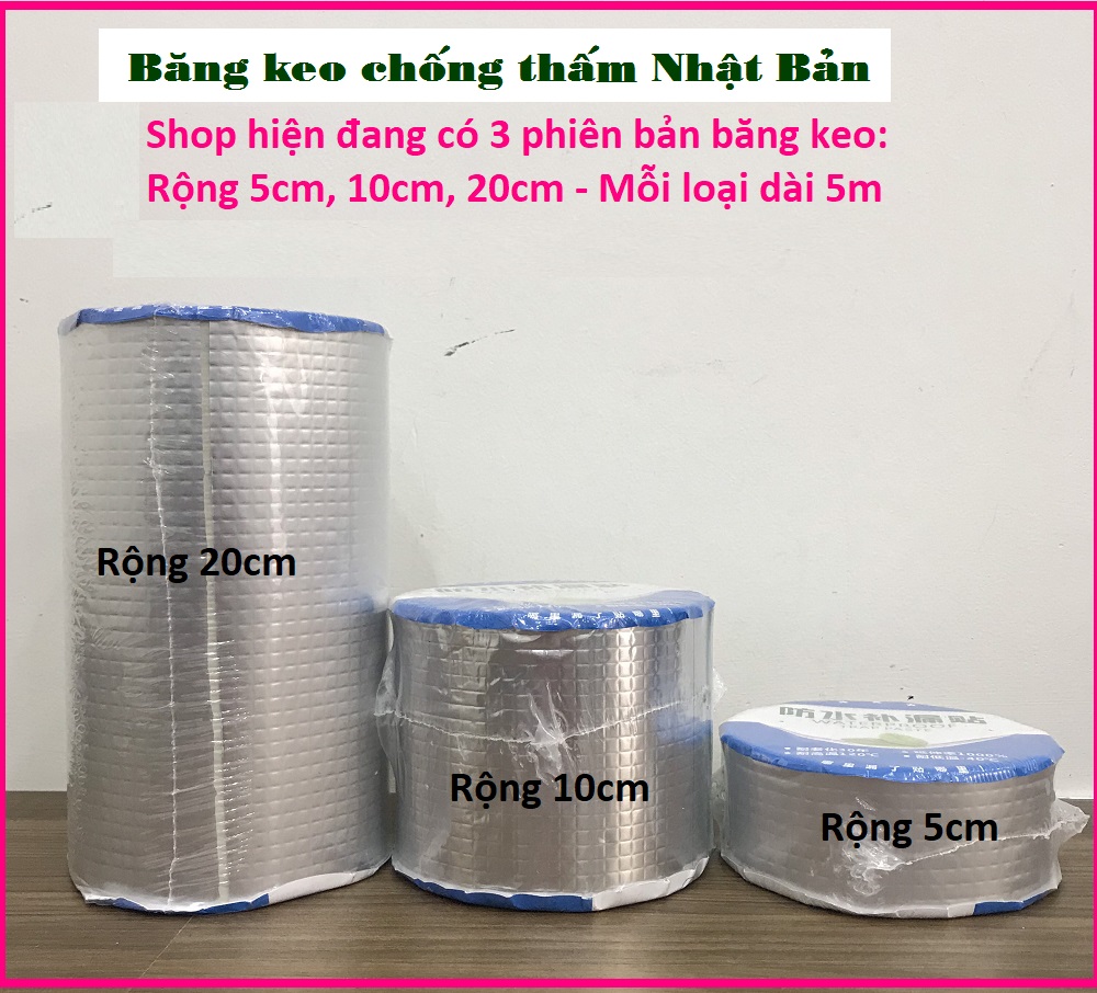 (Loại To Rộng 20cm-dài 5m) Băng Keo Chống Thấm, Chống Dột Công Nghệ Nhật Bản