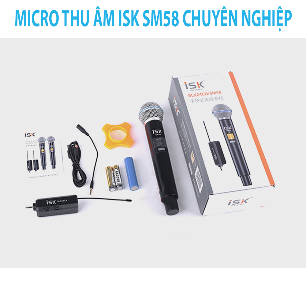 Micro thu âm livestream isk-sm58. mic thu âm isk sm58 chuyên nghiệp. micro thu âm isk - sm58 cao cấp. mic hát karaoke không dây isk sm58 tiếp nối sự thành công livestream của hoa vinh