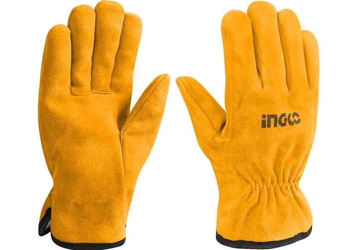10inch găng tay vải da ingco hgvc02