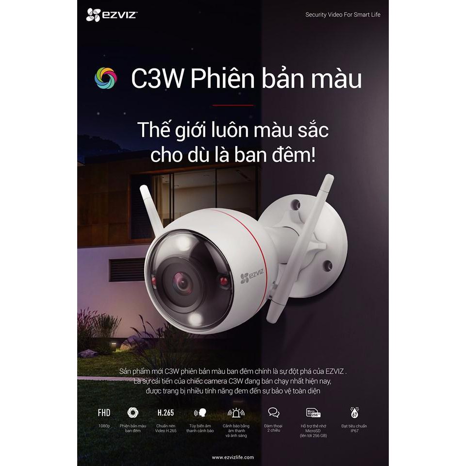 [HCM]Camera EZVIZ C3W Color Night Vision Pro CH 4MP phiên bản mới!
