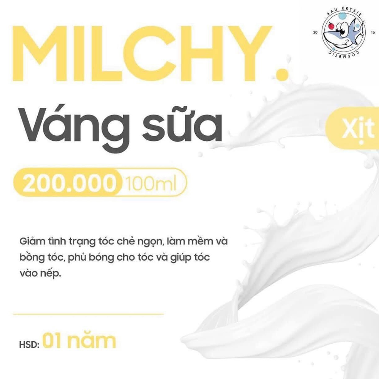 [HCM]Xịt dưỡng Váng Sữa Milchy BAUKRYSIE ??cột tóc hoa cúc