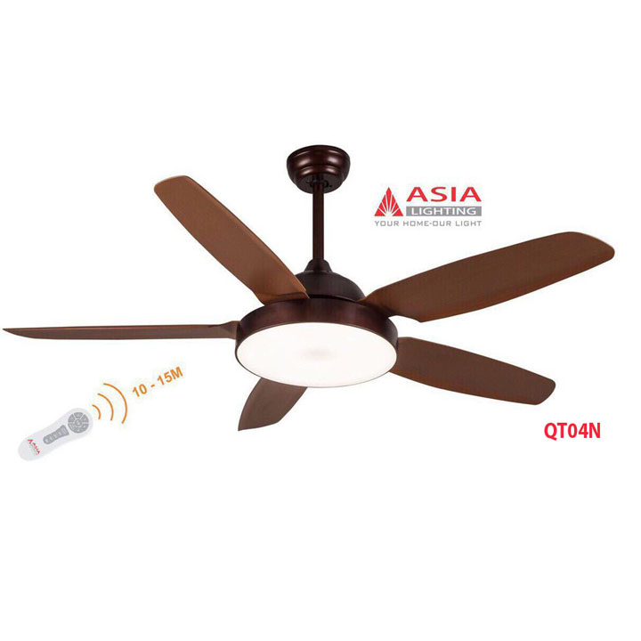 Quạt trần đèn ASIA QT04 Nâu cafe, quạt trần đèn asia, quạt trần đèn đẹp