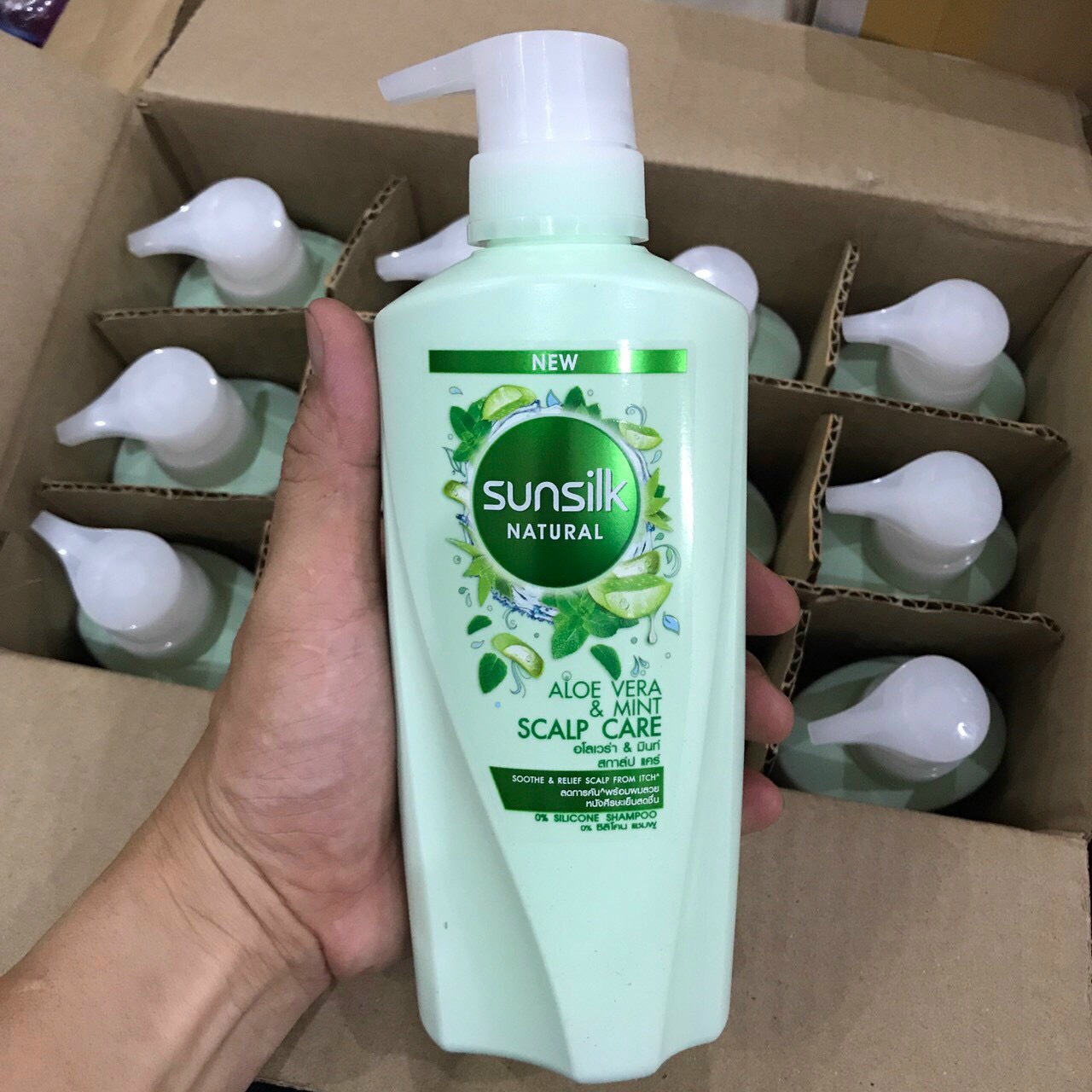 DẦU GỘI SUNSILK THÁI LAN MỀM MƯỢT DIỆU KỲ 450ML - XANH