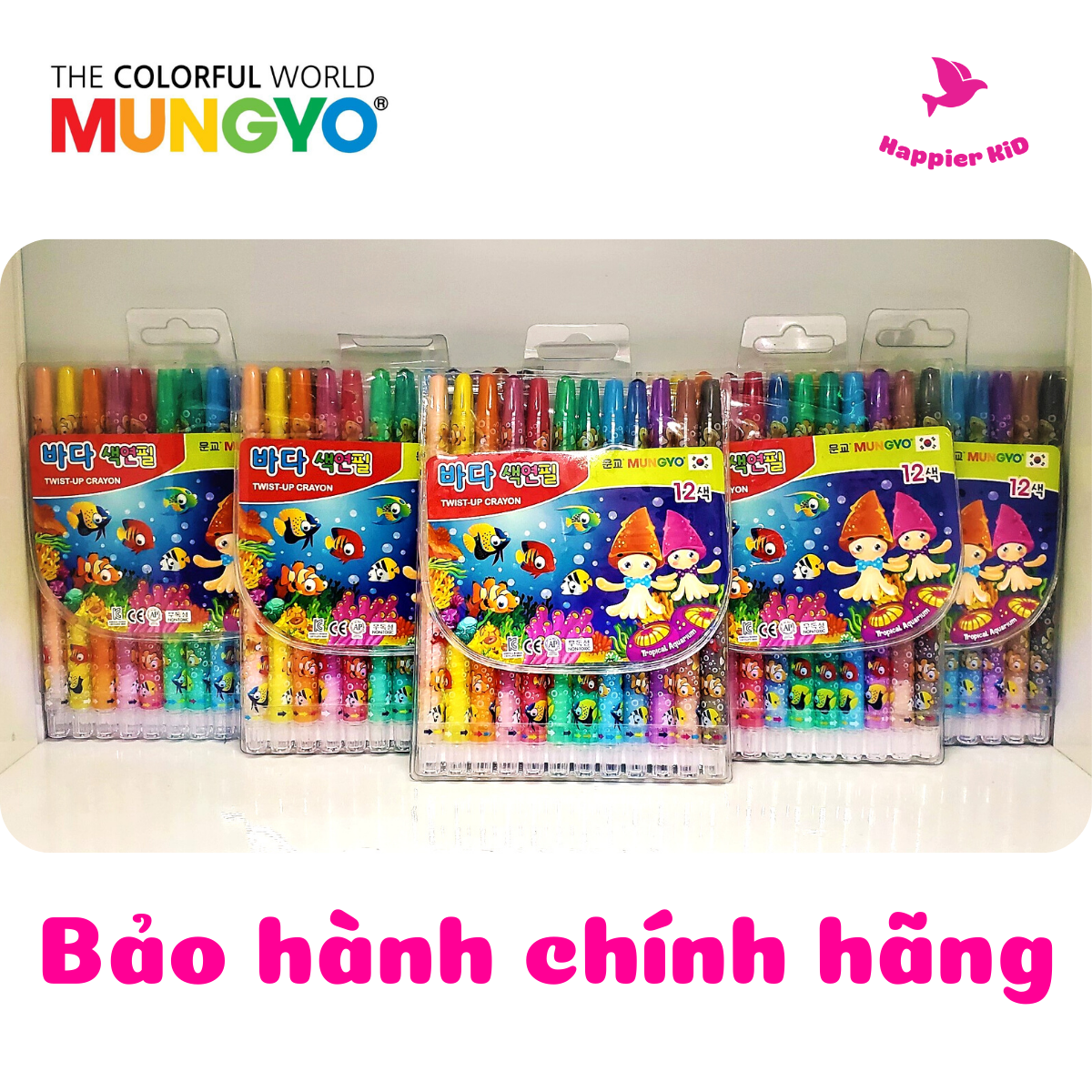 Bộ 12 bút màu sáp hàn quốc mungyo, dạng vặn , dễ chùi, an toàn cho trẻ