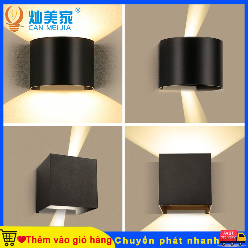 Đèn Led Treo Tường 6W/12W IP65 Đèn Nhôm Chống Nước Gắn Tường Cho Gia Đình Cầu Thang Sân Vườn Chiếu Sáng Trong Nhà Ngoài Trời Bảo Hành 1 Năm