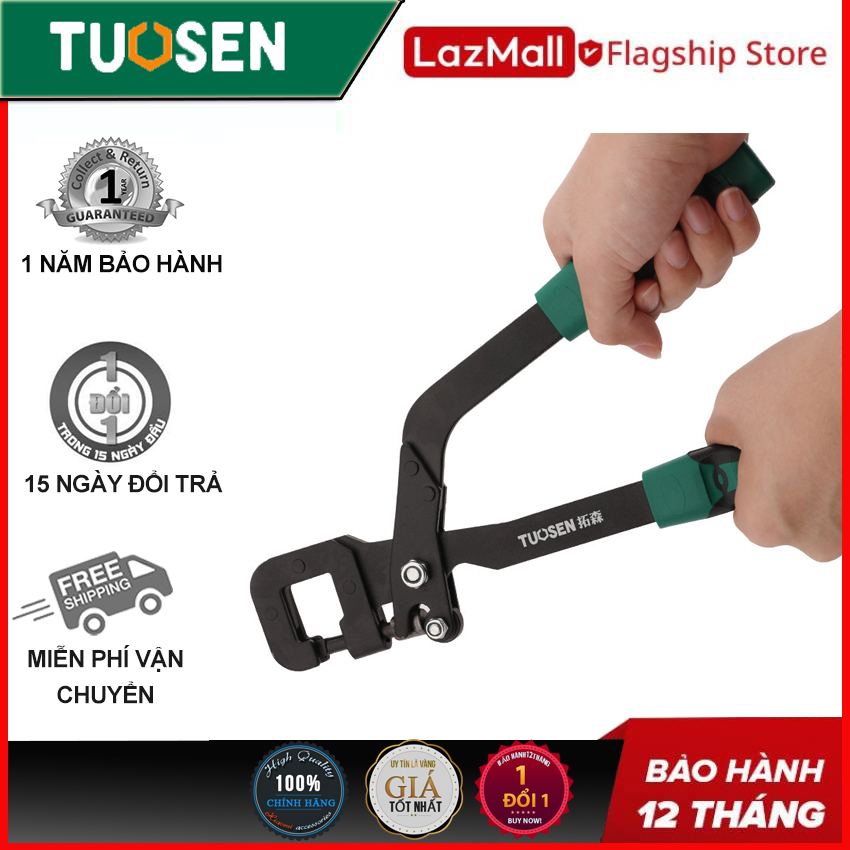 Kìm bấm lỗ kim loại, kìm bấm lỗ inox, kềm đục lỗ thép 12inch - Chính hãng Tuosen