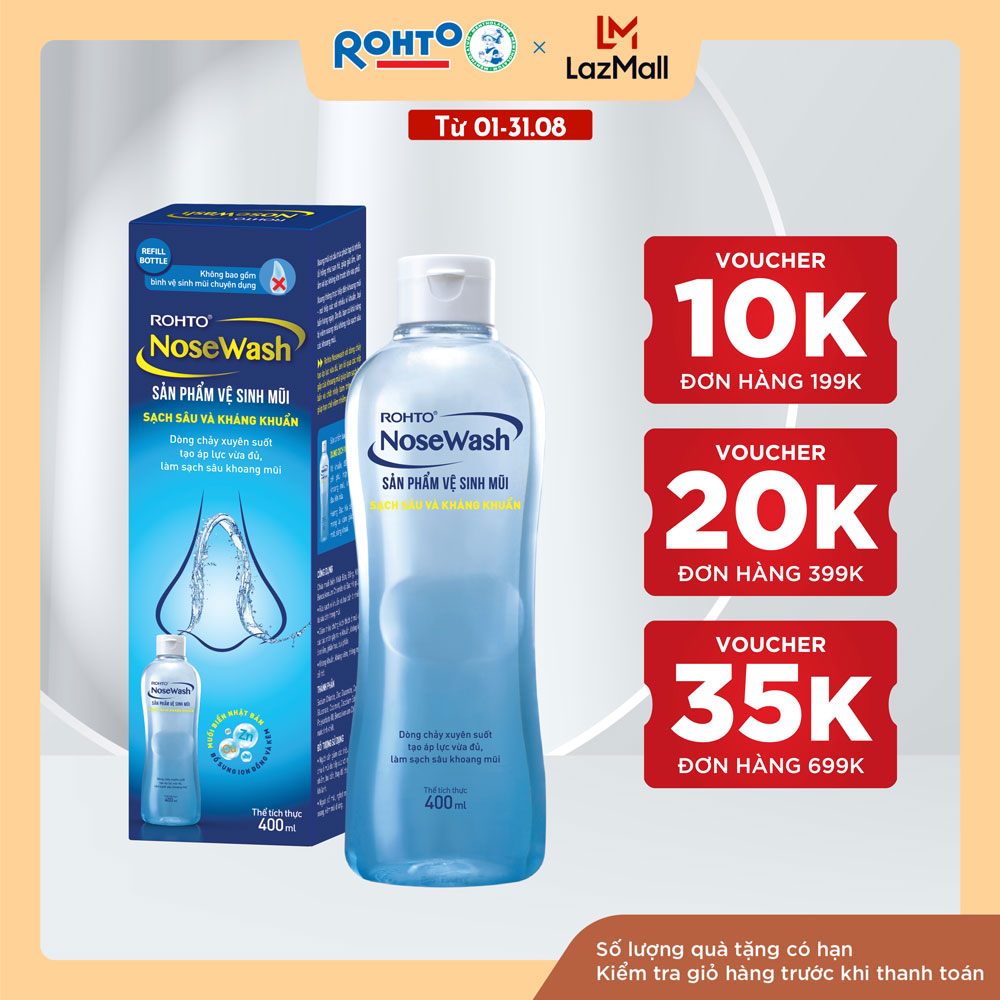 Dung dịch rửa mũi tiện dụng Rohto NoseWash (Bình thay thế) 400ml