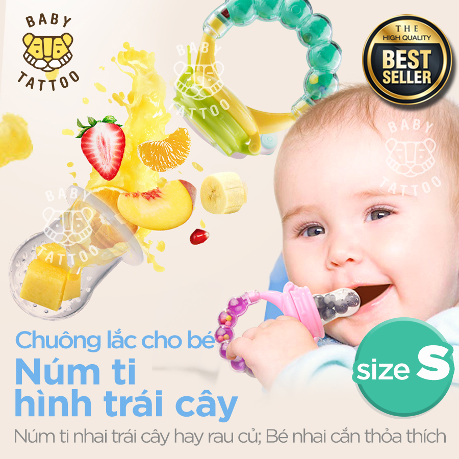 Túi nhai ăn dặm có chuông lắc cho bé