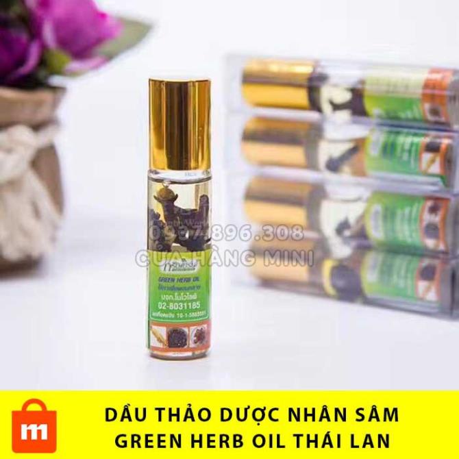 Dầu Lăn Thảo Dược Nhân Sâm Green Herb Oil Thái Lan - 8ml