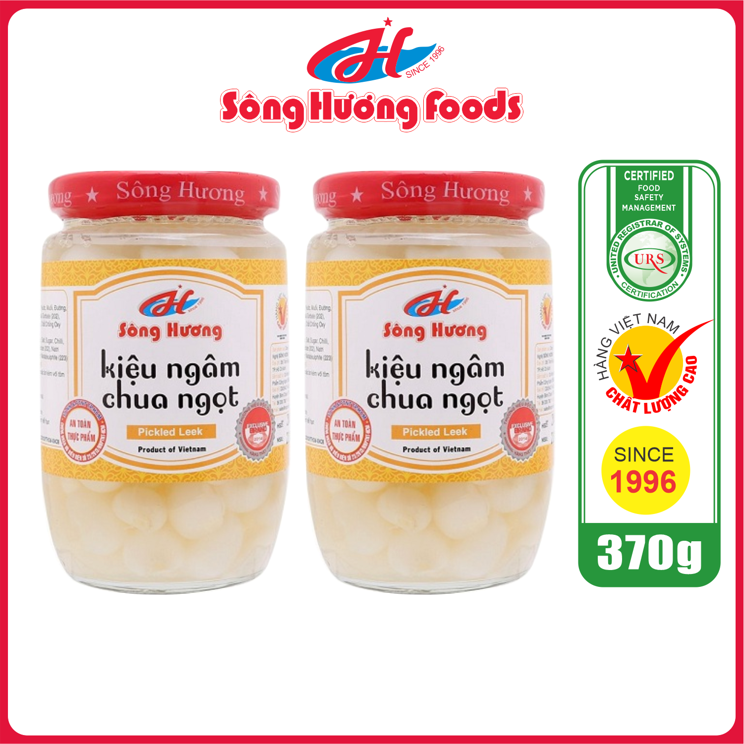 2 Hũ Củ Kiệu Ngâm Chua Ngọt Sông Hương Foods Hũ 370g - Ăn kèm , bún , phở , mì tôm , thịt nướng , tốt tiêu hóa