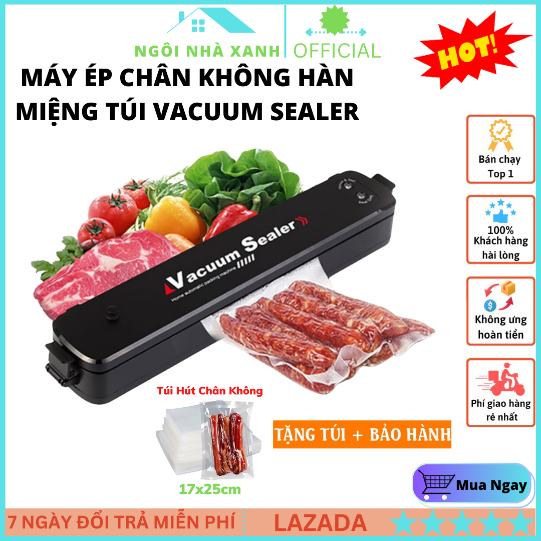 Máy hút chân không thực phẩm, Máy ép Chân Không Thực Phẩm VACUUM SEALER - máy hút chân không mini, máy hút túi chân không, máy ép chân không, mối hàn kín, máy ép chân không công xuất lớn, Bảo Hành 12 Tháng