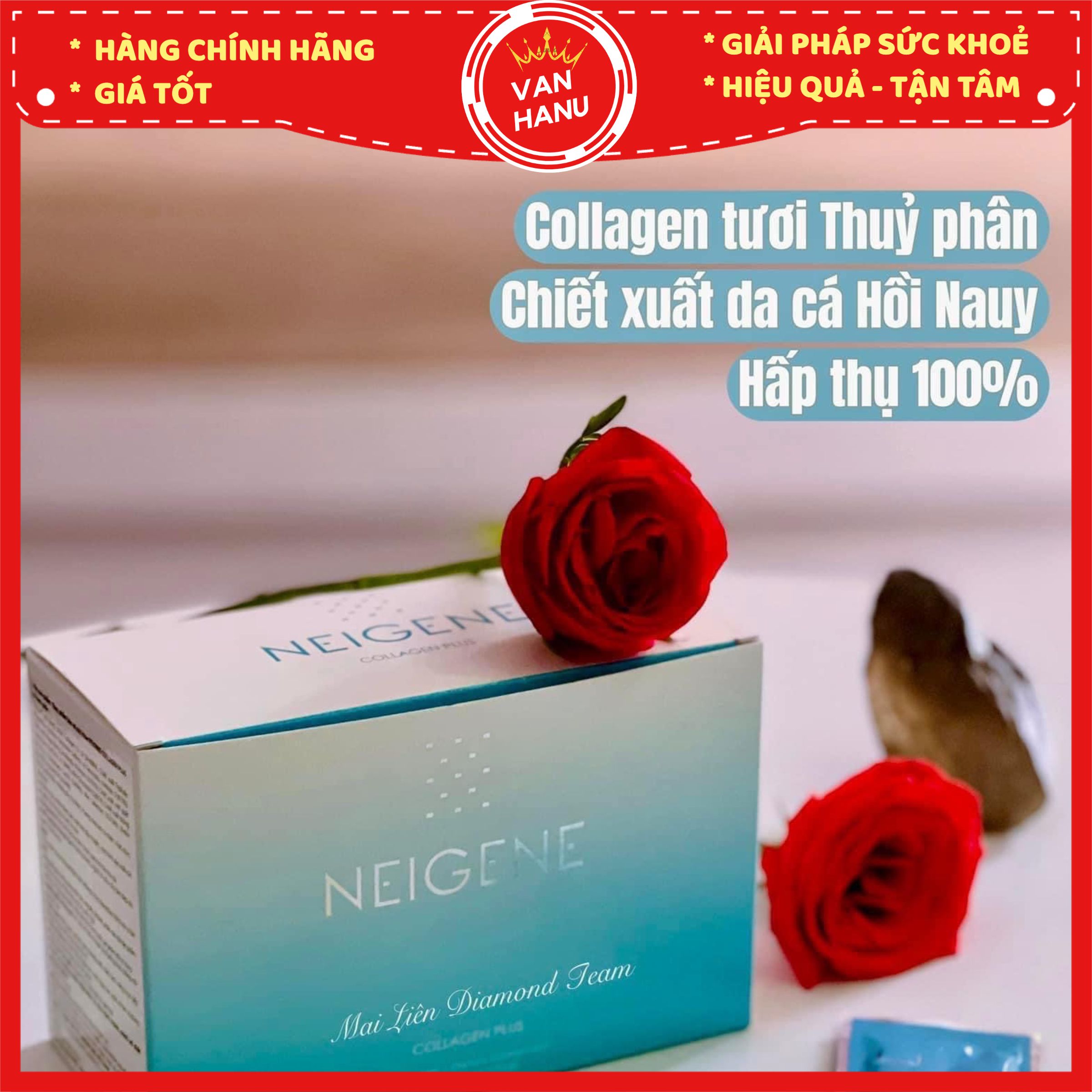 Collagen thuỷ phân da cá hồi hấp thụ hoàn toàn Collagen plus Uni - VanHanu - Em Xinh Tươi