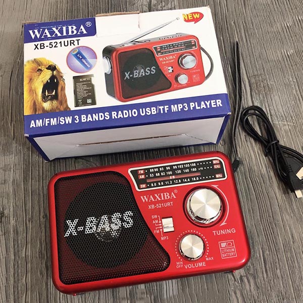 ( SẢN XUẤT TẠI INDONESIA ) Đài radio WAXIBA 521URT nghe radio, nghe nhạc usb thẻ nhớ ,có đèn pin