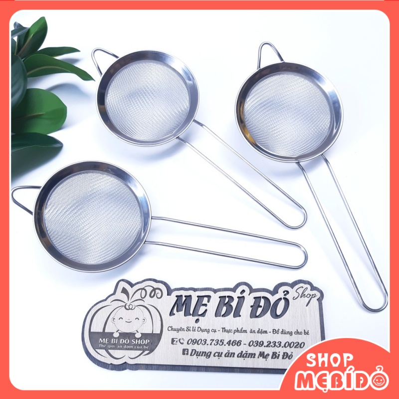 Rây Lọc Inox Lọc Cháo Lọc Bột Cho Bé Ăn Dặm Cao Cấp Shop Mẹ Bí Đỏ GD09