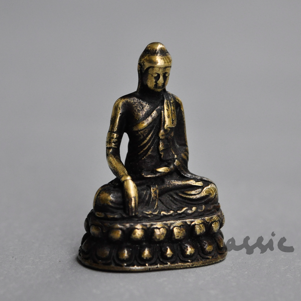 Tượng đồng đúc đặc Phật Như Lai nhập thiền cỡ nhỏ kiểu đồng xưa đúc tinh xảo – Tượng thiền TU03