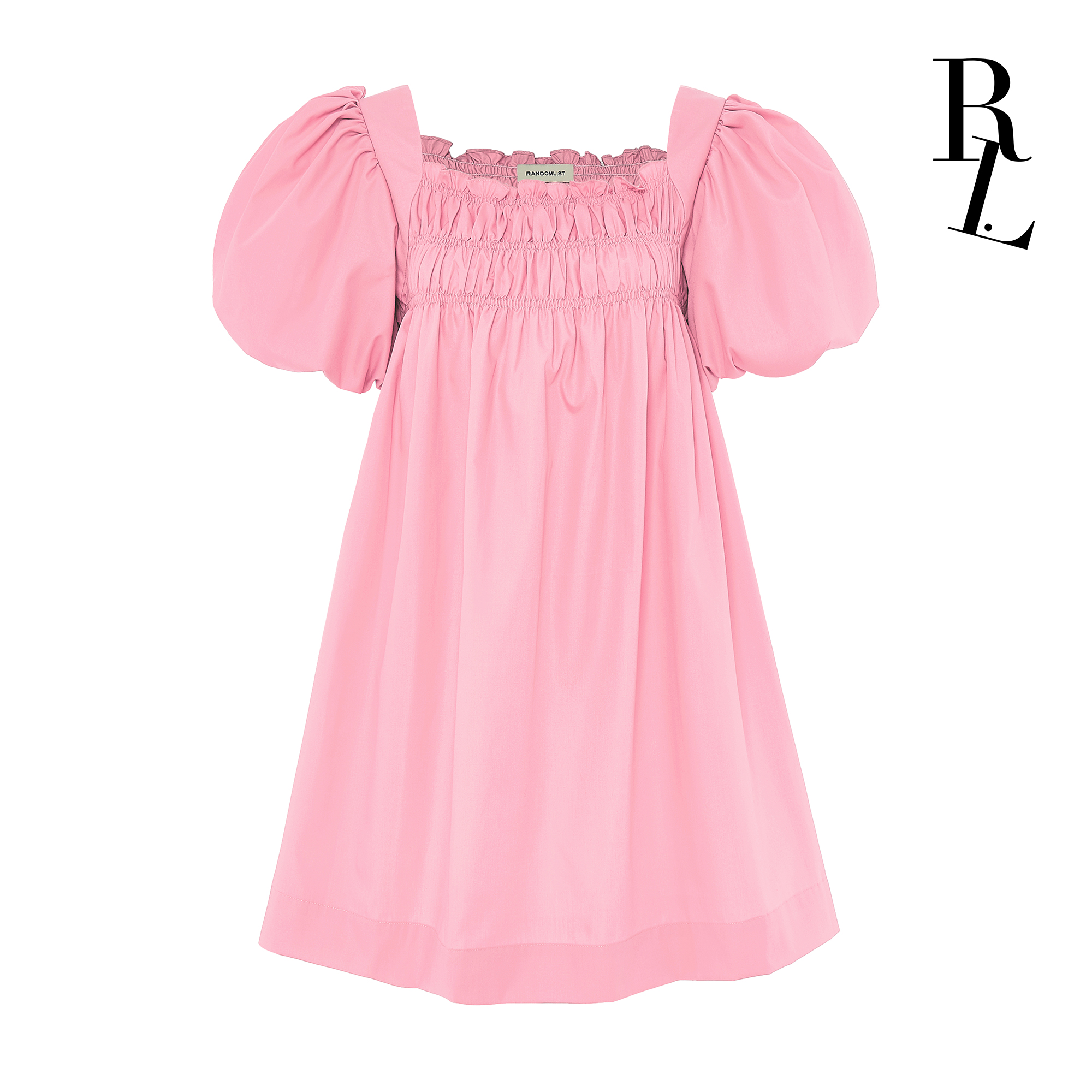 RANDOMLIST - Đầm tay phồng nữ dáng suông form rộng - Hồng nhạt (Candy Pink)
