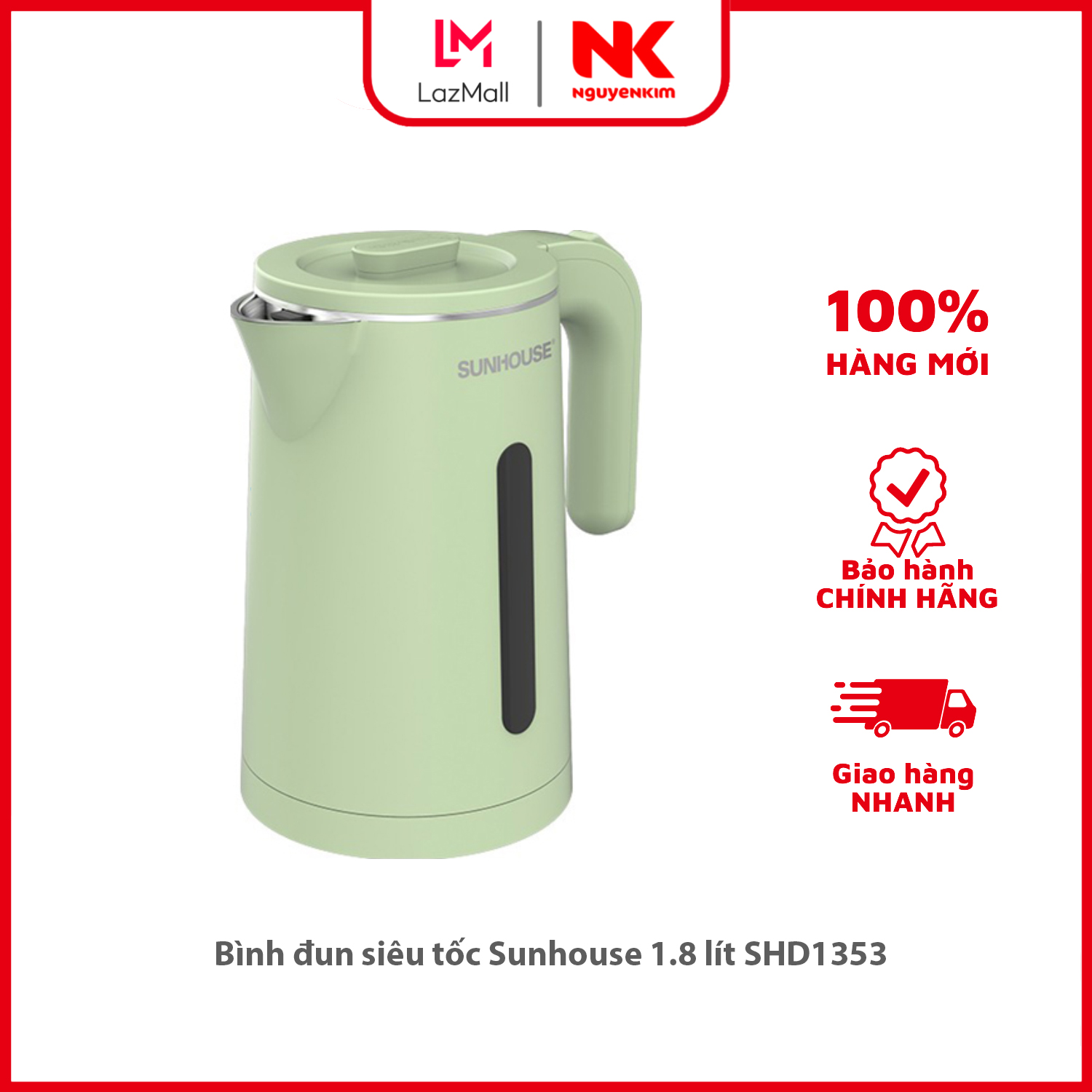 Bình đun siêu tốc sunhouse 1.8 lít shd1353