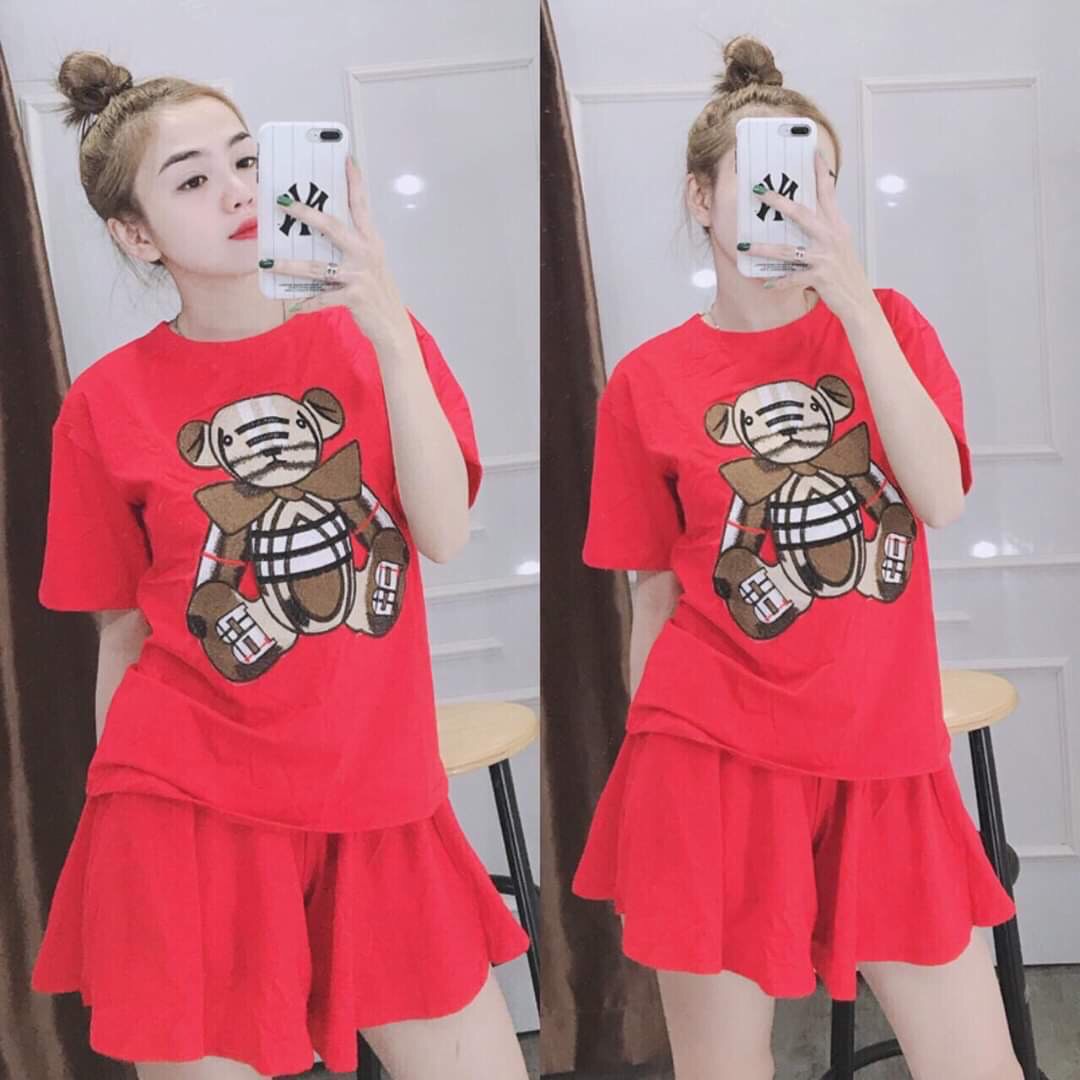 Set bộ đùi gấu mặc nhà siêu cute cho bạn nữ