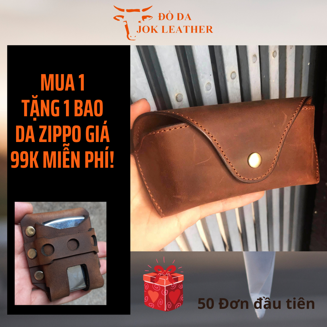 Hộp đựng mắt kính đeo thắt lưng da sáp