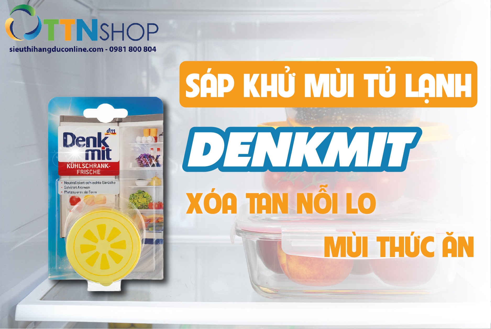 Viên khử mùi tủ lạnh denkmit