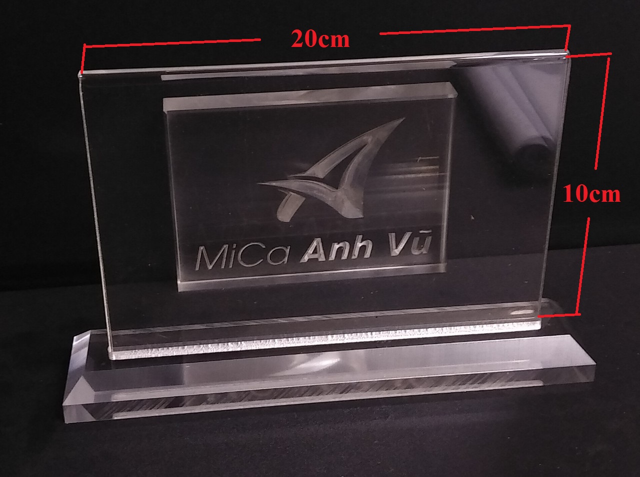 Bộ 2 Kệ chức danh biển tên mica để bàn 20x10cm