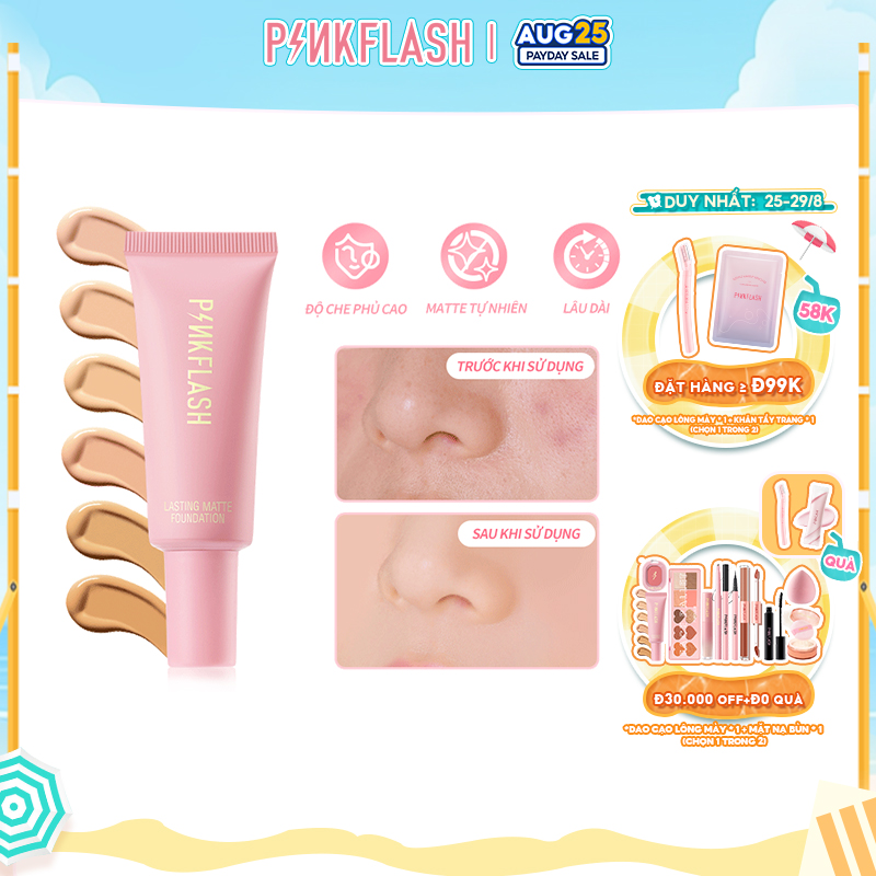 PINKFLASH Kem Nền OhMySelf Matte Không Trọng Lượng Bền Lâu Cả Ngày
